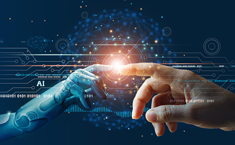 robot hand reaching out to human hand