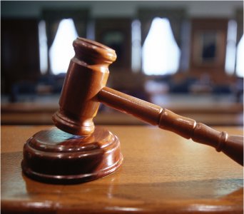 Law Gavel Banging Down