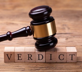 Gavel Banging Down on Verdict